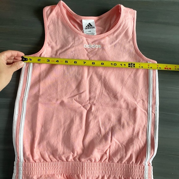 ADIDAS-3-STRIPES PINK ROMPER SIZE Girls L NWT - Picture 11 of 11